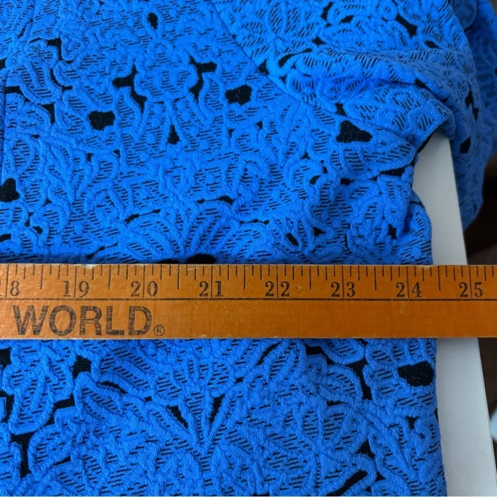 Andria Lieu Collection Blue Lace Pattern Button-Up Jacket - Picture 9 of 12